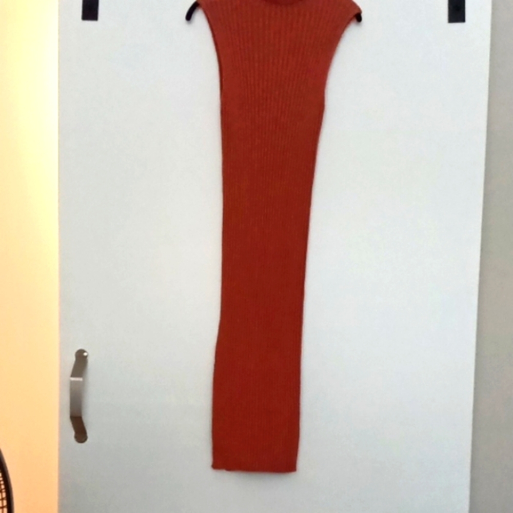 Vici Terracotta Knit Dress With Side Slit
